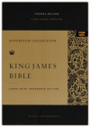 KJV Large Print Reference Bible, Sovereign Collection Leathersoft Black Thumb Index (Indexed)